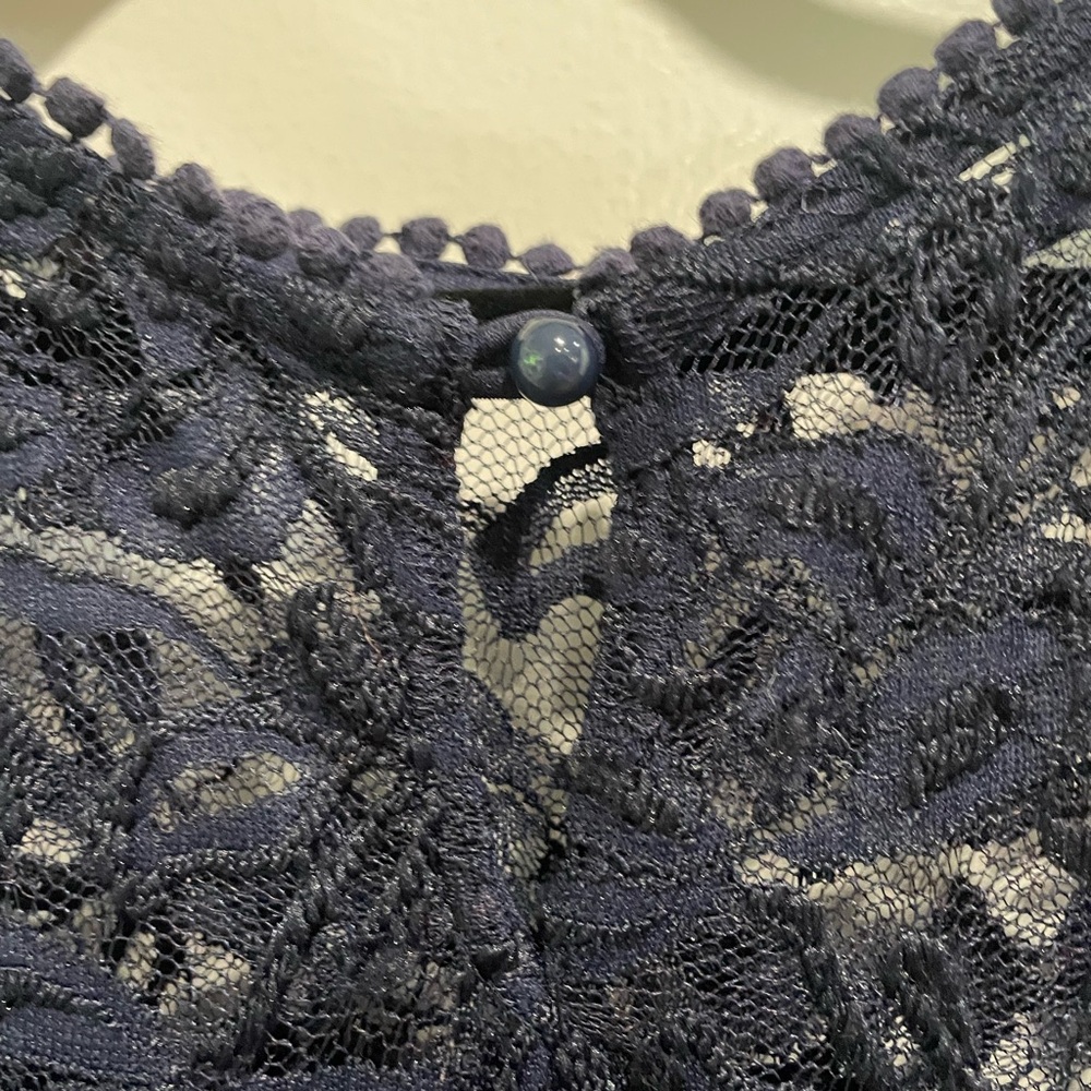 Elegant Navy Blue Lace Women’s Dress